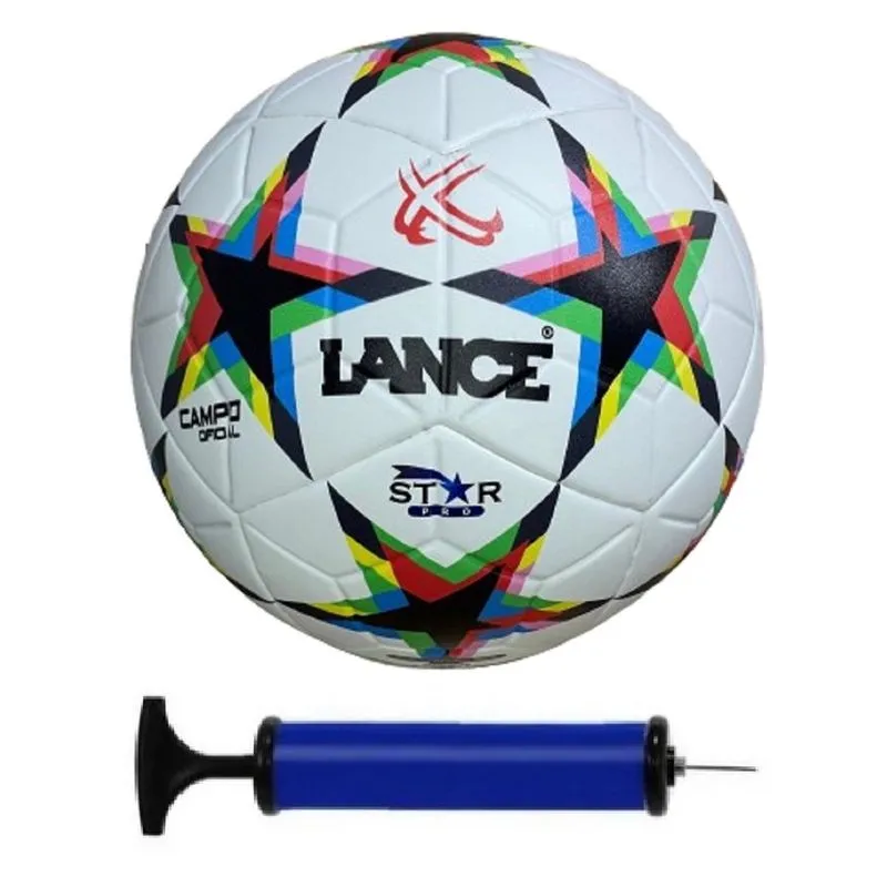 Bola Campo Lance Star pro Oficial + Bomba de Ar