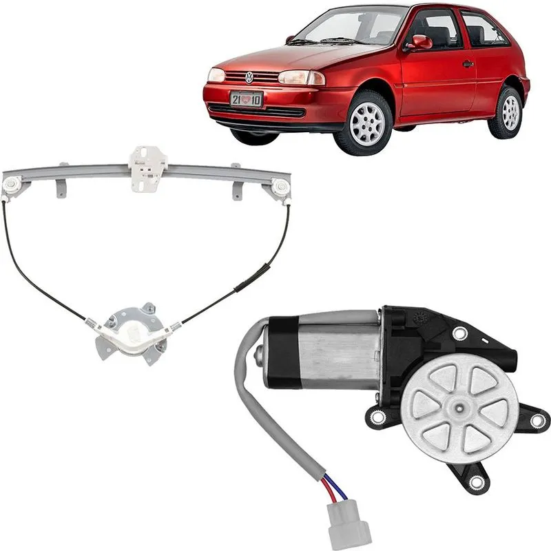 Kit Máquina de Vidro Diant Esquerda + Motor Gol 2p 95 a 99