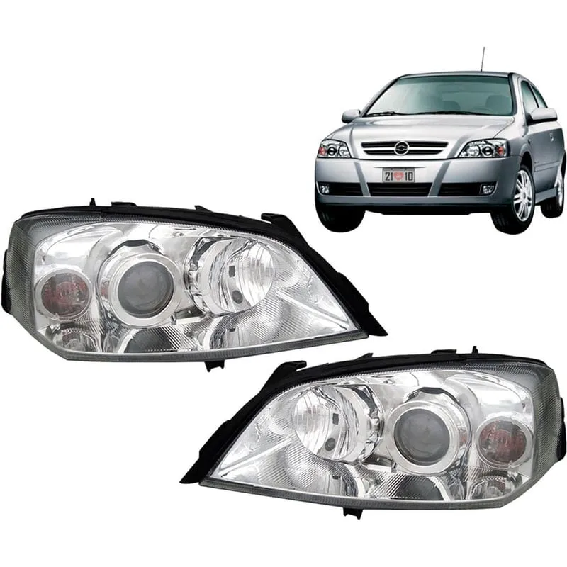Par Farol Astra 03 A 12 Máscara Cromada Ld E Le