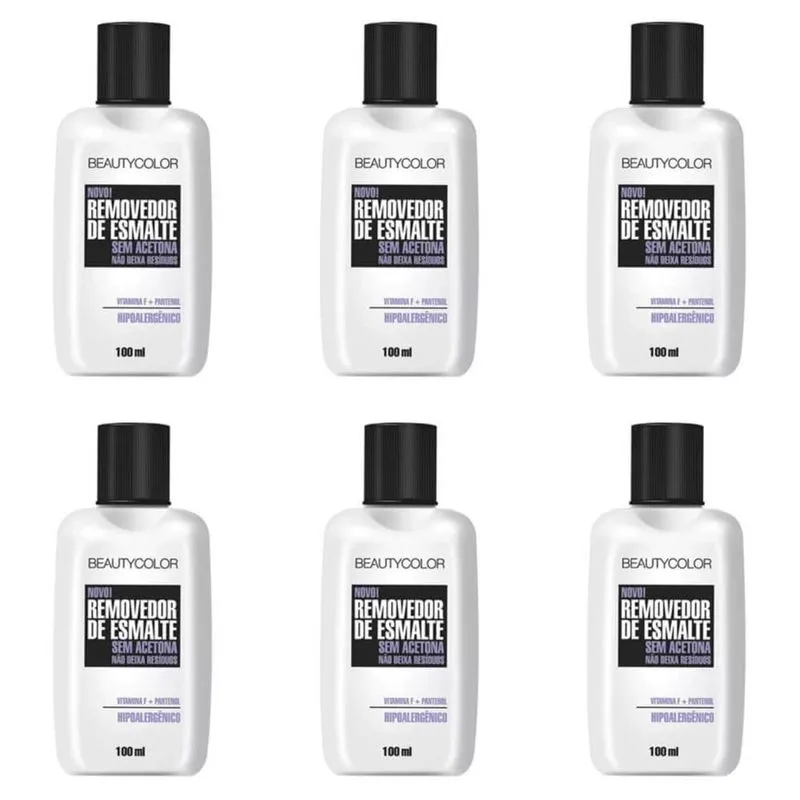Beautycolor Vit F + Pantenol Removedor De Esmaltes 100ml (Kit C/06)
