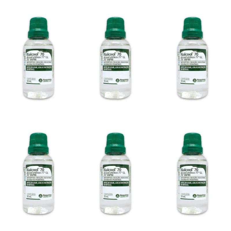 Rioquimica Alcool 70% Etilico 50ml (Kit C-06)