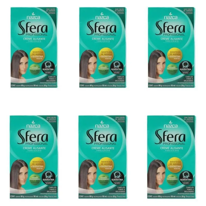 Sfera Creme Alisante Manga E Queratina 80g (Kit C/06)