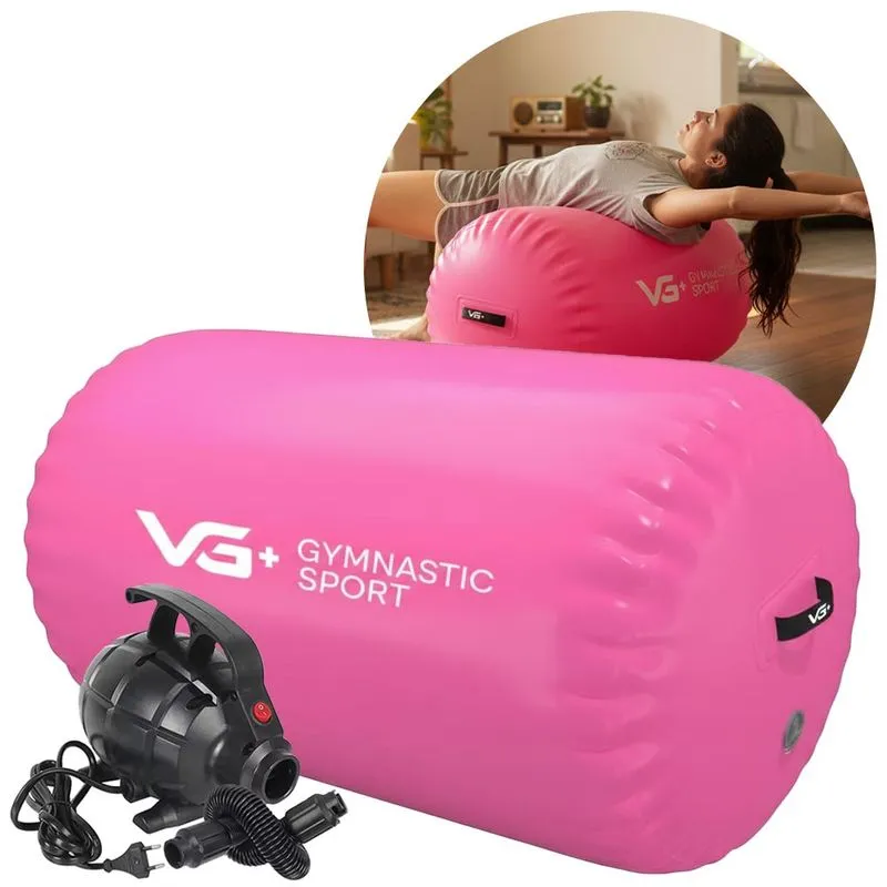 Rolo Inflável Para Ginástica 100cm Roller Yoga Com Bomba Elétrica 110v Vg Plus