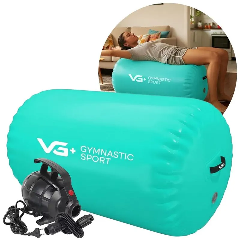 Rolo Inflável Para Ginástica 100cm Roller Yoga Com Bomba Elétrica 110v Vg Plus