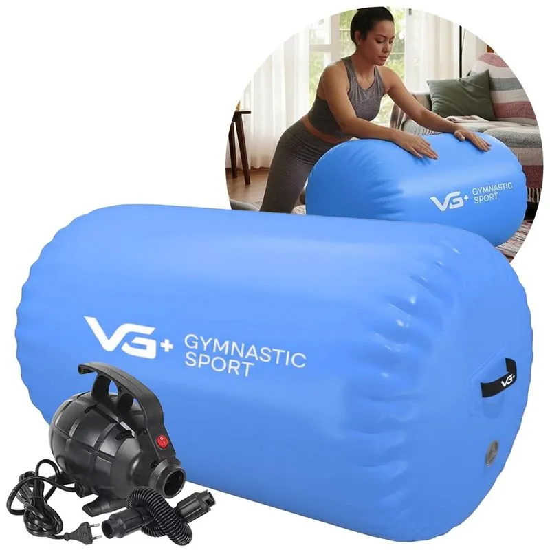 Rolo Inflável Para Ginástica 120cm Roller Yoga Com Bomba Elétrica 110v Vg Plus