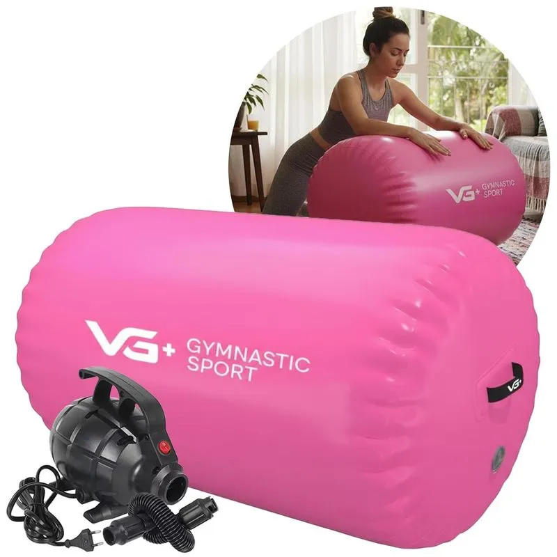 Rolo Inflável Para Ginástica 120cm Roller Yoga Com Bomba Elétrica 110v Vg Plus