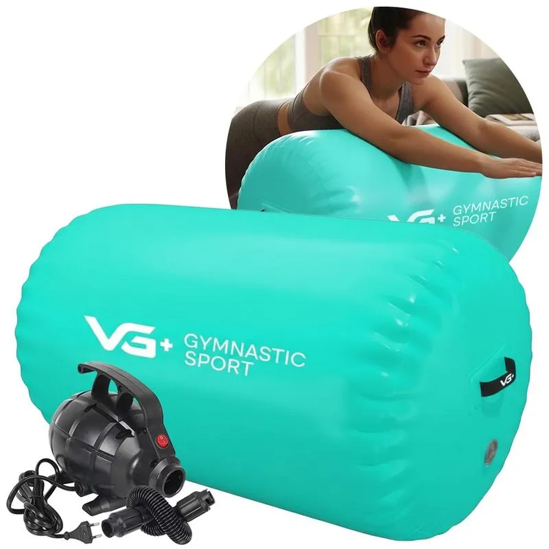 Rolo Inflável Para Ginástica 120cm Roller Yoga Com Bomba Elétrica 220v Vg Plus