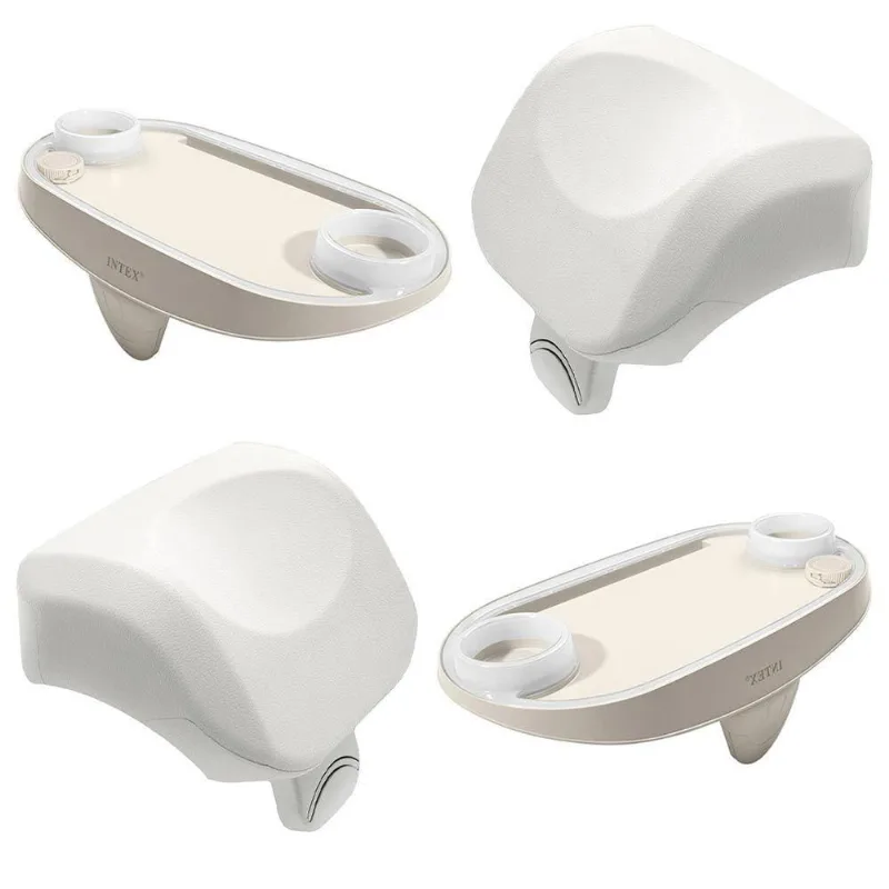 Kit Spa Inflável 2 Apoios de Cabeça e 2 Bandejas Laterais Porta Copos Intex