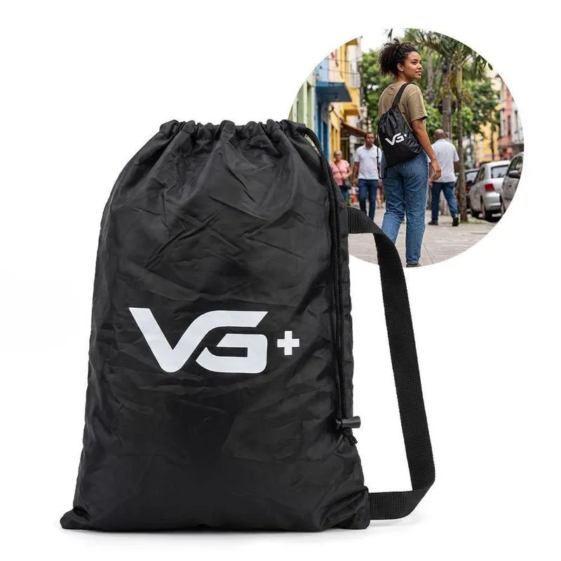 Sacola VG Plus Sacochila Ecobag Mochila Tactel 29CM Cinza Unissex