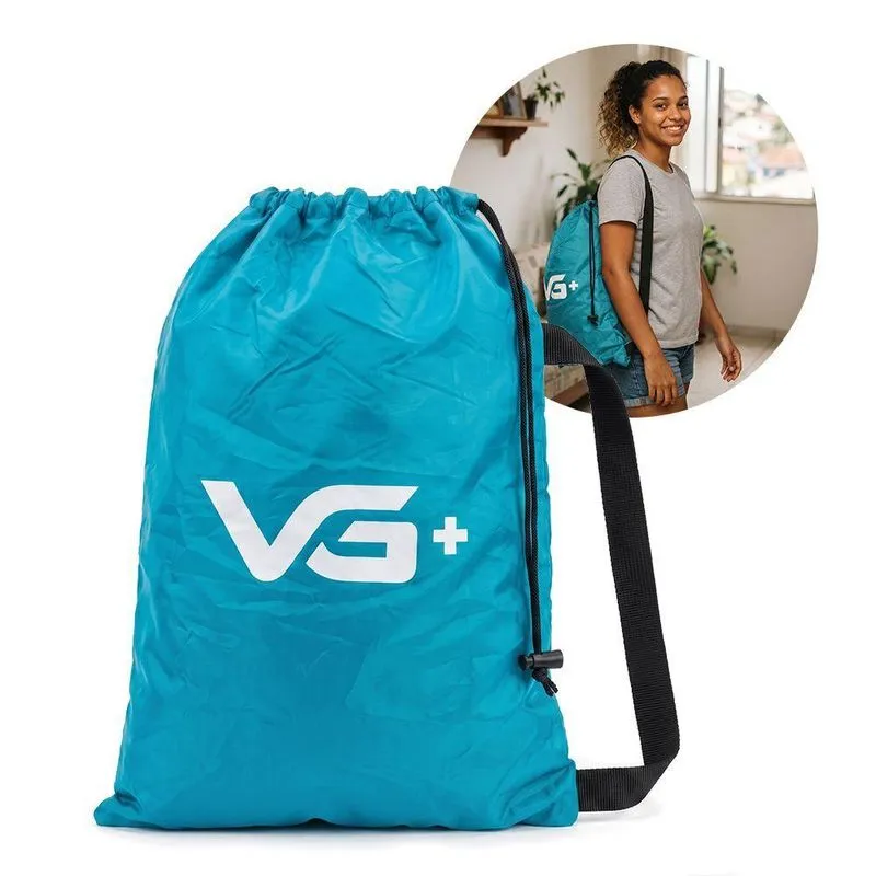 Sacola Ecobag Mochila VG Plus Sacochila Bag Tactel Azul Claro Unissex