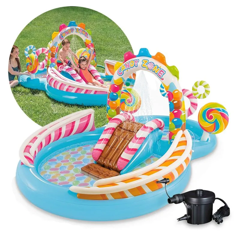 Piscina Inflável Infantil Playground Candy Zone 206l Bomba Elétrica Intex