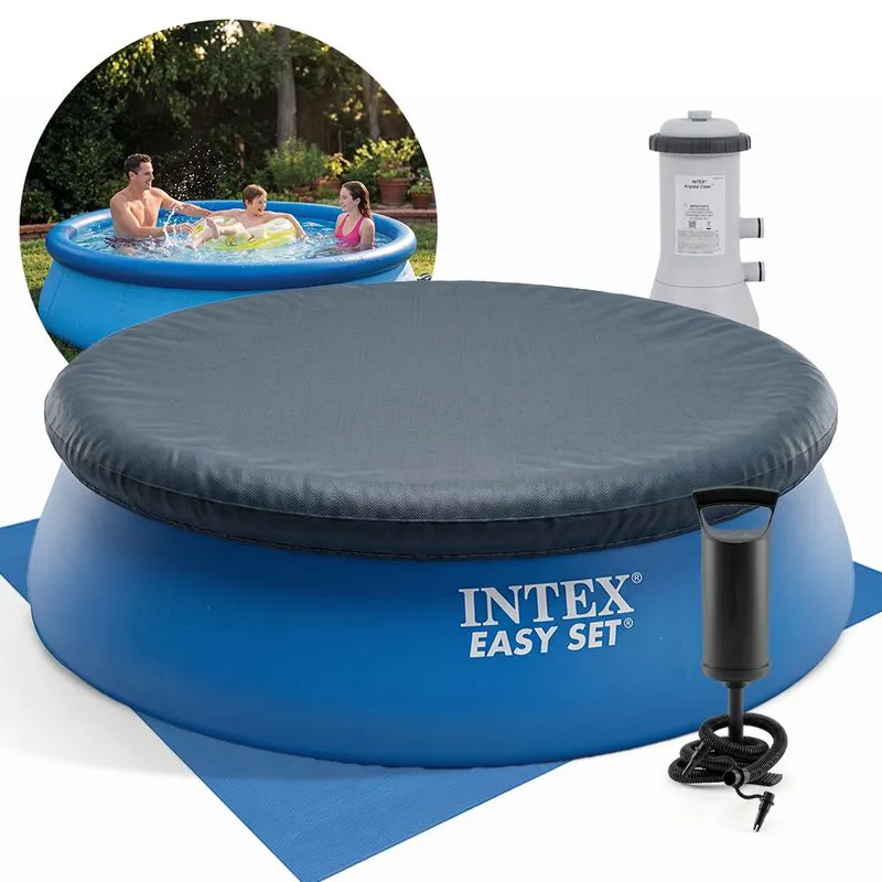 Piscina Inflável 5.621l Bomba Capa Filtro Forro Intex
