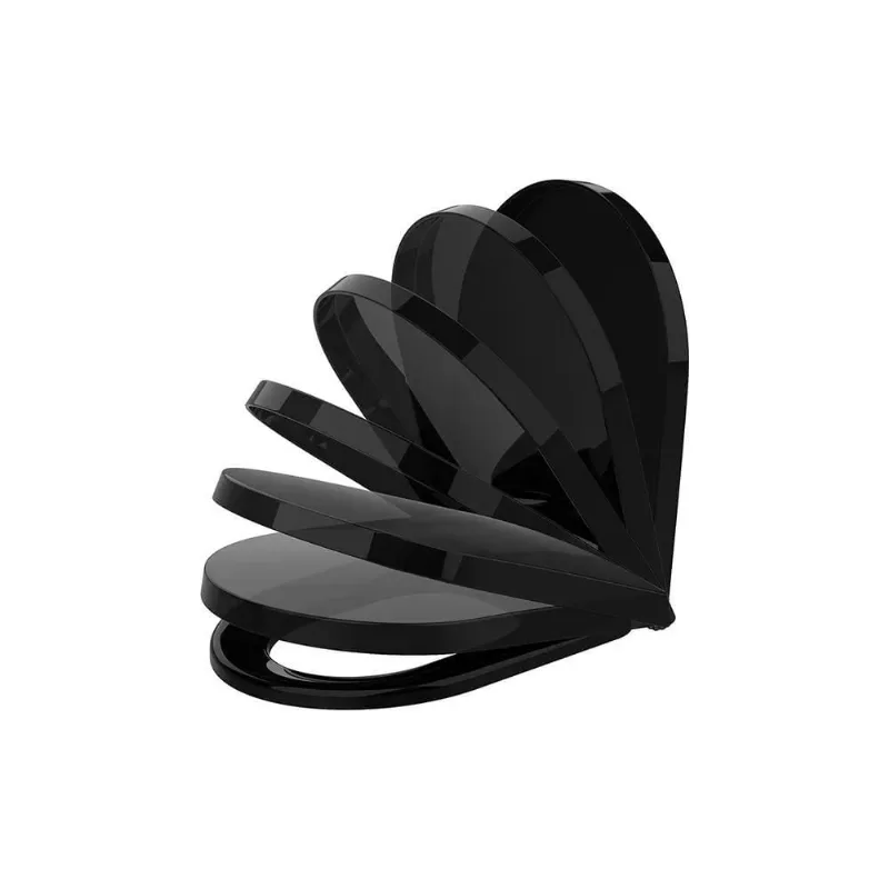 Assento Link Preto Brilhante Termofixo Tupan Soft Close Deca