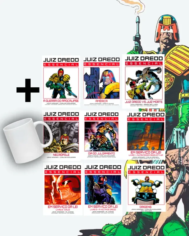 KIT JUIZ DREDD ESSENCIAL VOL. 1 - 9 + CANECA