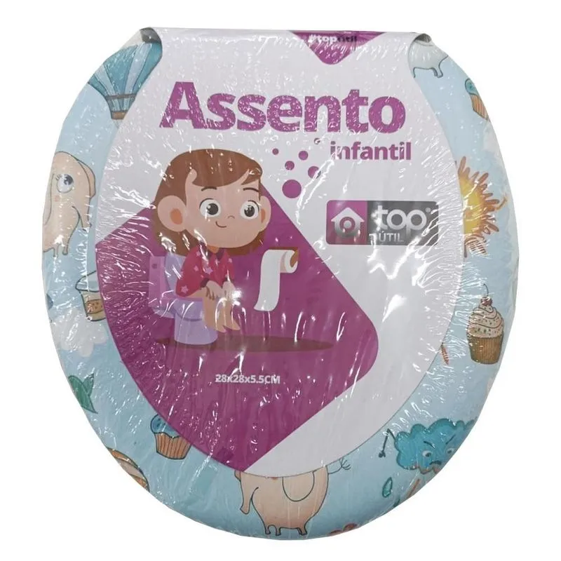 Assento Infantil Decorado Festa No Céu Redutor P Vaso Oval