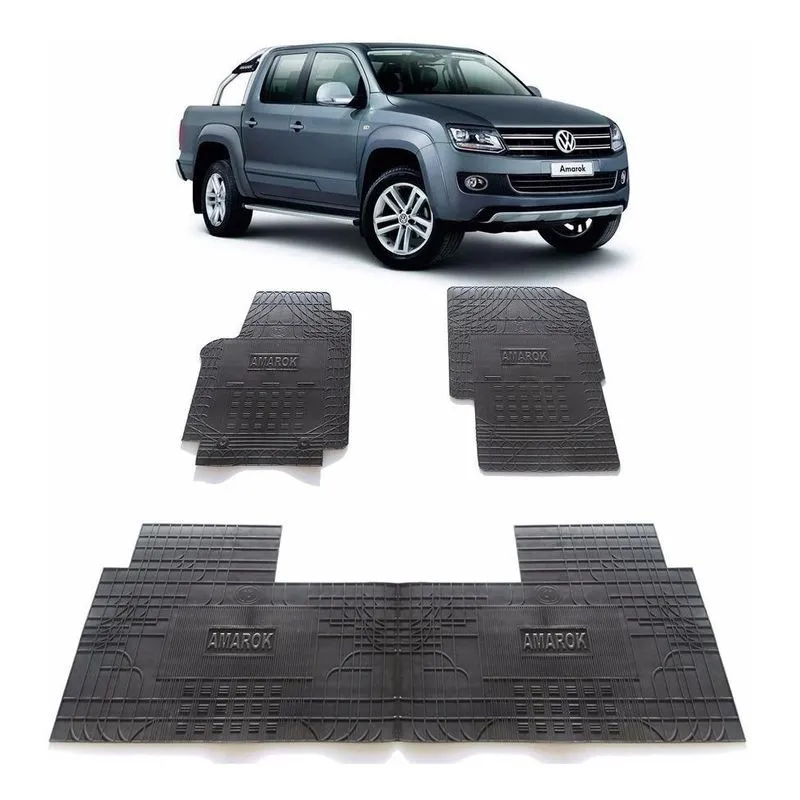 Jogo Tapete Interno Reforçado Vw Amarok 2011 Á 2017 Preto