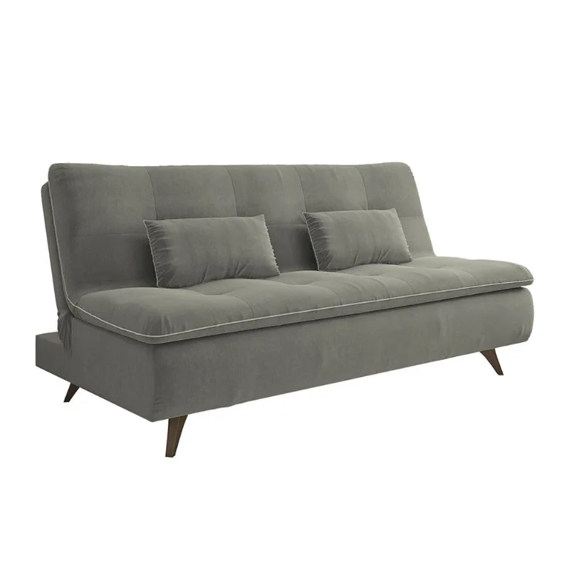 Sofá-Cama Maiara Veludo Light Cinza 1,90m