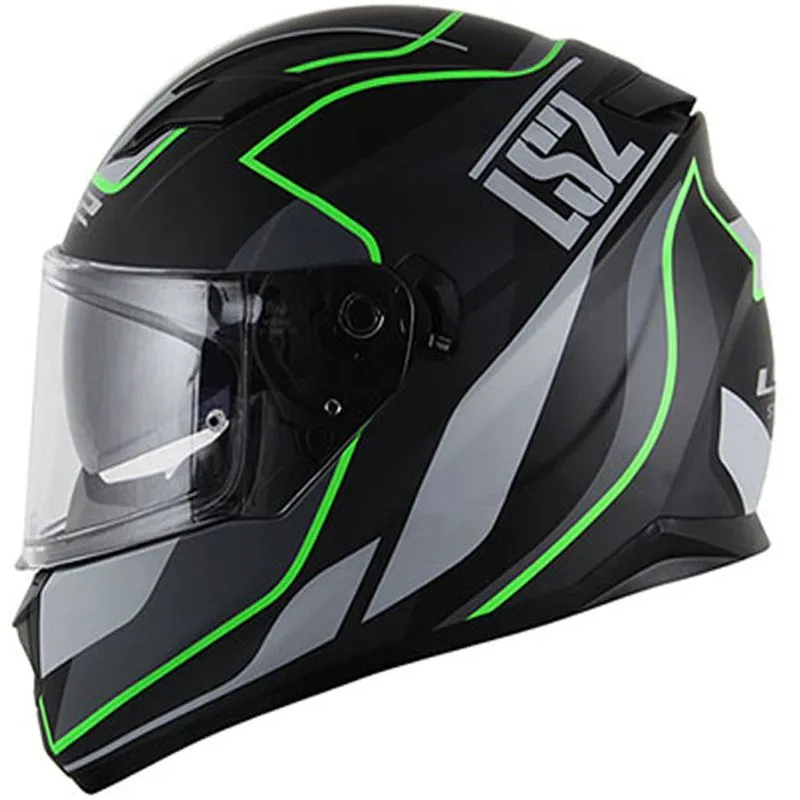 Capacete Original LS2 FF320 Stream Vantage Preto Verde 58