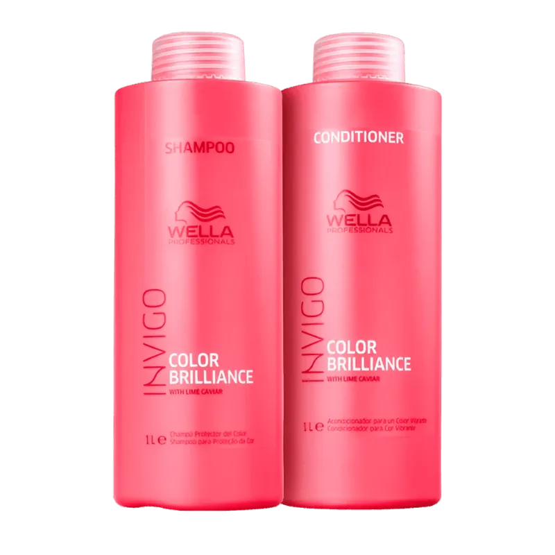 Kit Wella Brilliance Invigo Color Brilliance Shampoo 1000ml + Condicionador 1000ml