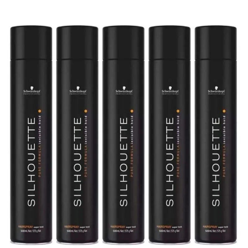 Kit 5 Spray Fixador Extra Forte Schwarzkopf Shilouette 500ml