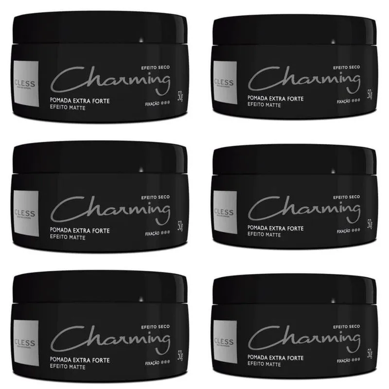 Charming Pomada Modeladora Extra Forte Efeito Matte 50g (Kit C/06)
