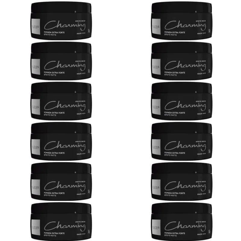 Charming Pomada Modeladora Extra Forte Efeito Matte 50g (Kit C/12)