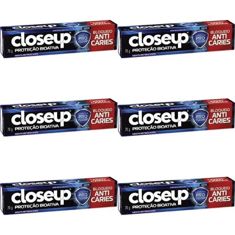 Close Up Protecao Bio Ativa Creme Dental Bloqueio Anticaries 70g (kit C-06)