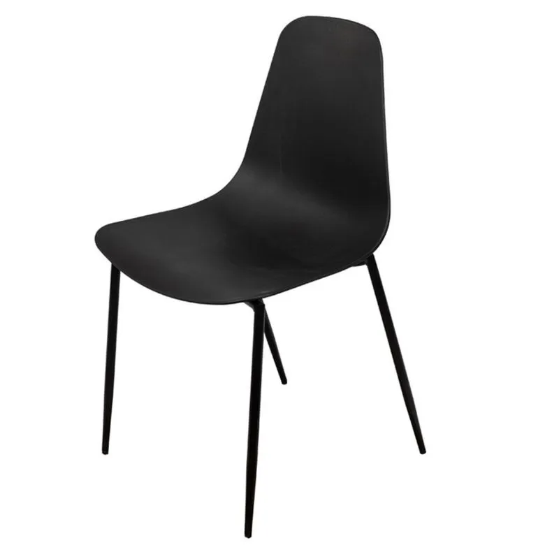 Cadeira Abi Polipropileno Preto Base Metal