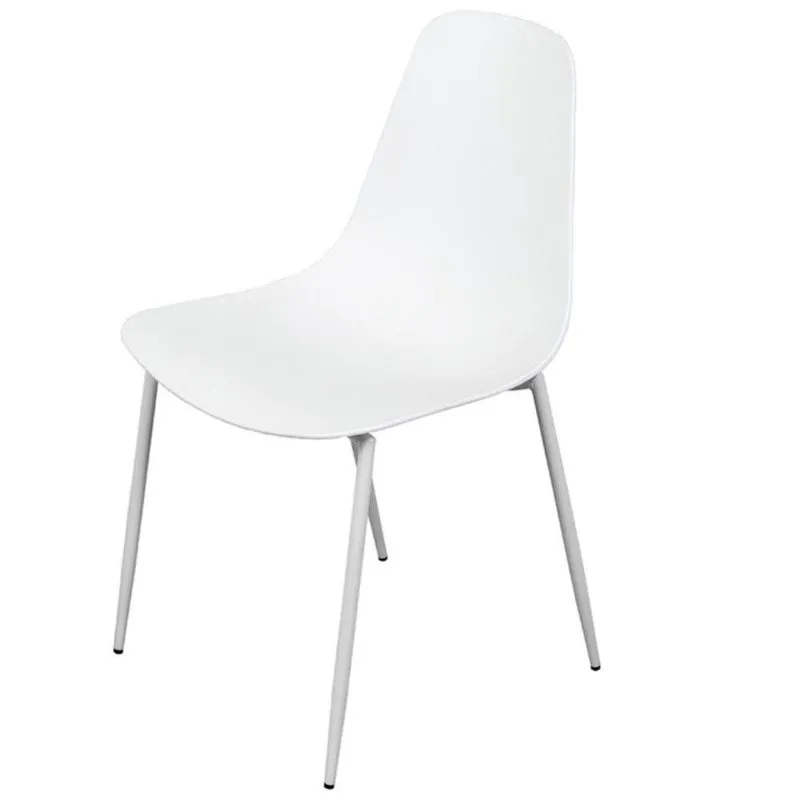 Cadeira Abi Polipropileno Branco Base Metal