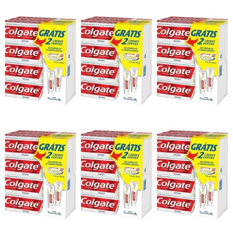 Colgate Total 12 Clean Mint Creme Dental 12x90g (kit C-06)