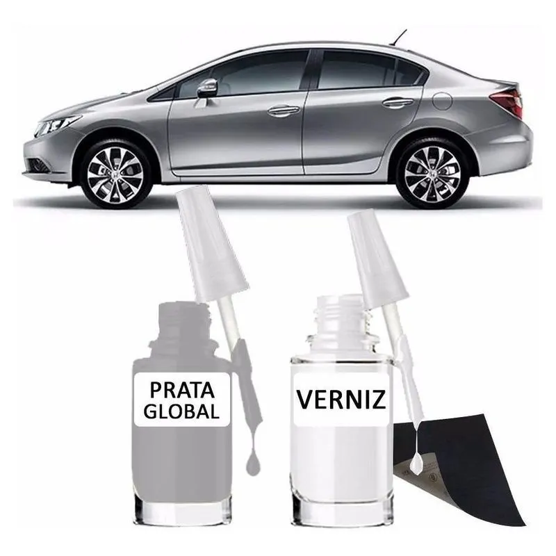 Tinta Retoque Tira Risco Automotivo Prata Global Prata