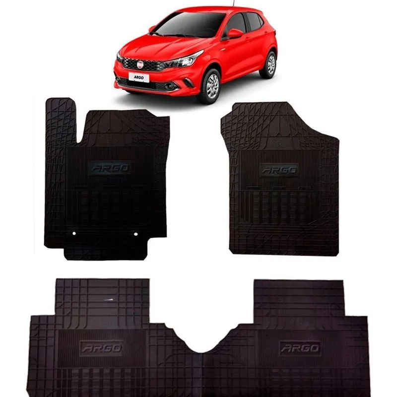 Jogo Tapete Interno Reforçado Fiat Argo 2017 Em Diante Preto