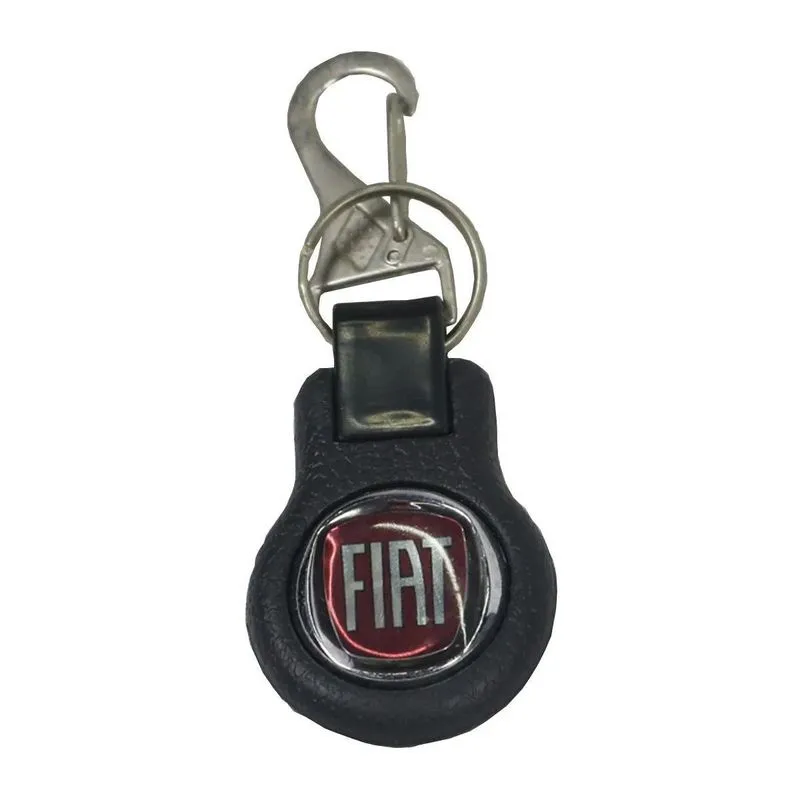 Chaveiro Automotivo Mosquetão Argola Emblema Fiat Preto