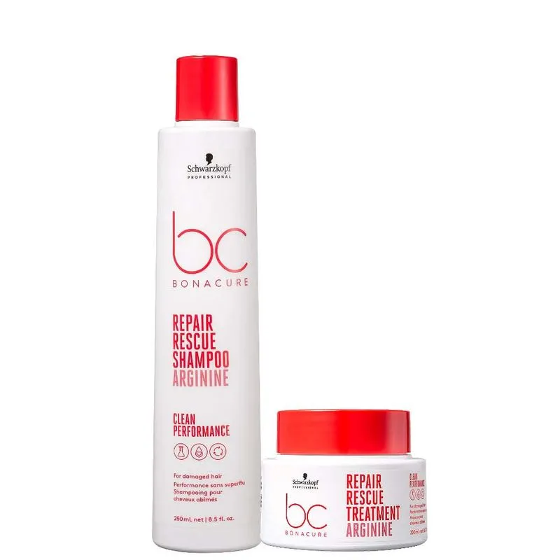 Kit Shampoo e Máscara Schwarzkopf Bc Repair Rescue Home Care