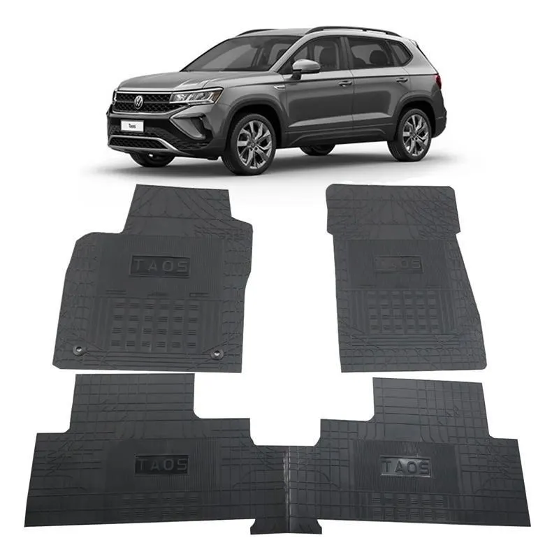 Jogo Tapete Interno Borracha Reforçado Vw Taos 2021 Diante Preto Especifico