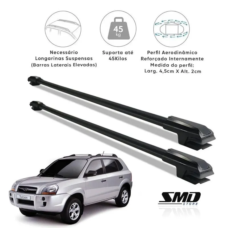 Rack Travessa Teto Hyundai Tucson 2004 A 2017 Preto Preto