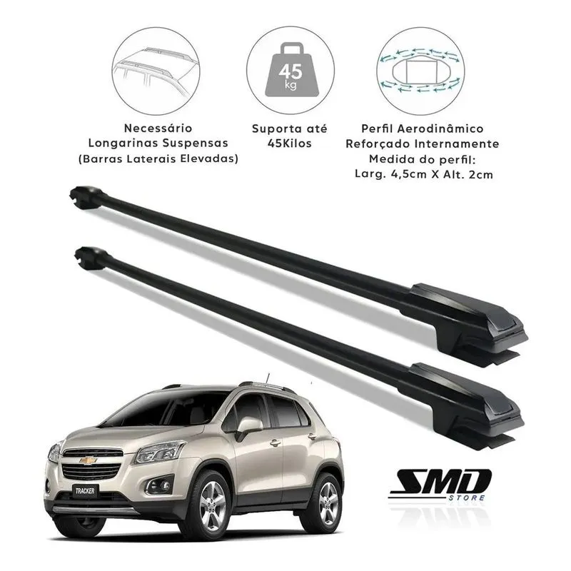 Rack Travessa Teto Gm Tracker 2001 A 2012 Aluminio Preto