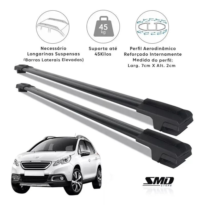 Travessa Teto Larga Preto Aluminio Peugeot À 2023 Preto