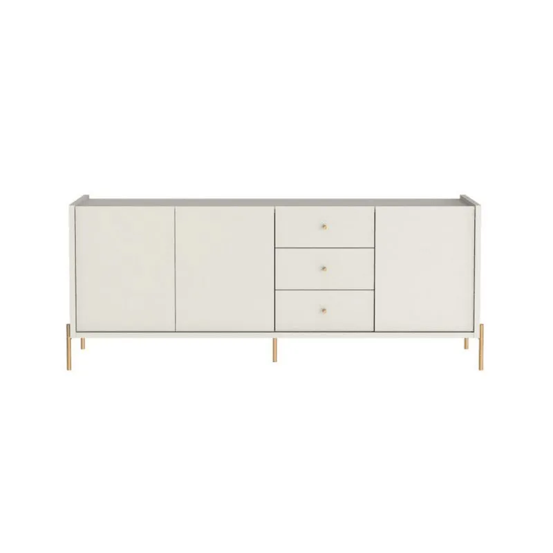 Buffet Jasper 3 Portas e 3 Gavetas Off White com Dourado Província