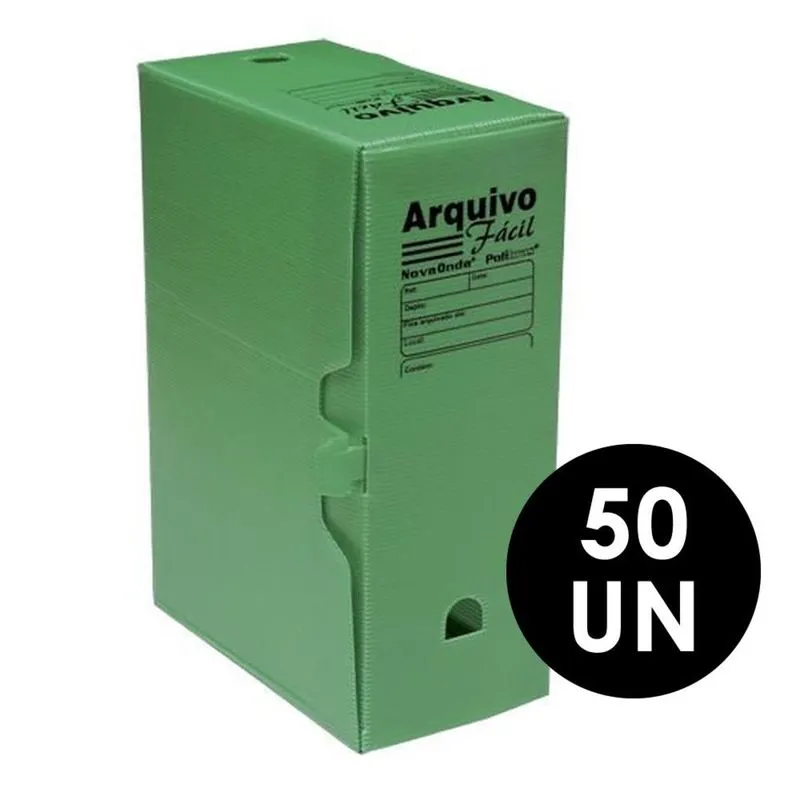 Arquivo Morto Fácil Polionda Ofício Polibrás Verde 50UN