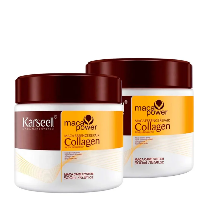 Kit Karseell Maca Power Essence Repair Collagen - Máscara de Tratamento 2x500ml