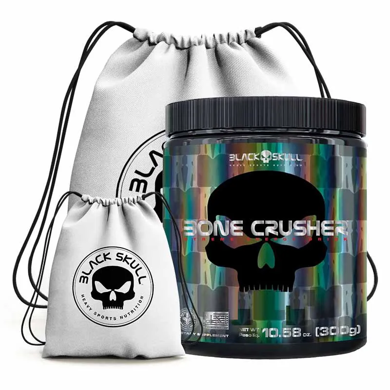Pre Treino Bone Crusher 300G + Mochila - Black Skull (Watermellon)