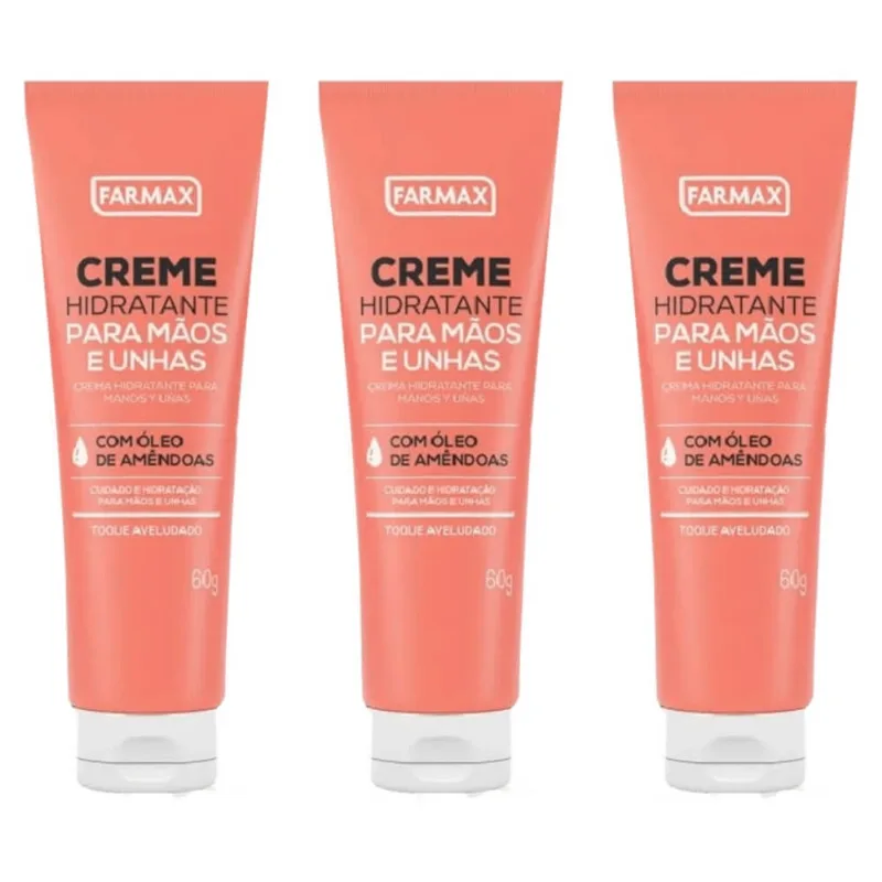 Farmax Creme P/ MÃOs Bisnaga 60g (Kit C/03)