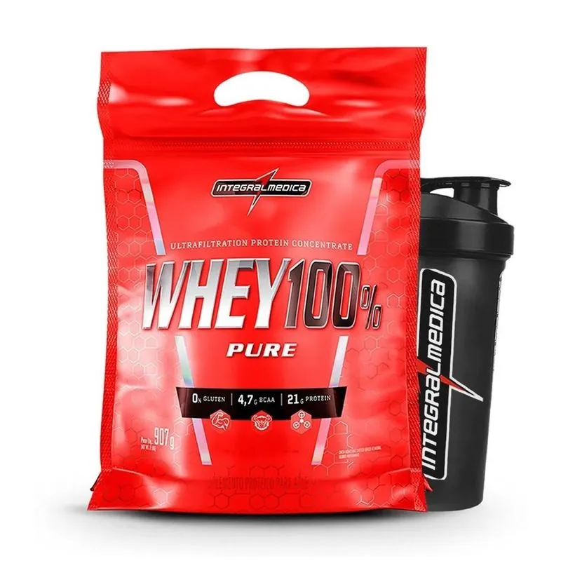Whey 100% Pure 900g + Coqueteleira (chocolate) Chocolate Kit