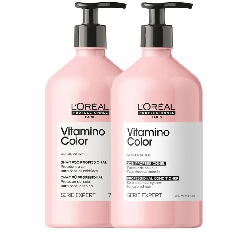 Kit L'Oreal Vitamino Color Shampoo 750ml + Condicionador 750ml