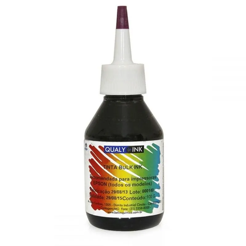 Tinta Corante com Bico Aplicador Preto Refil 100g Qualy-Ink