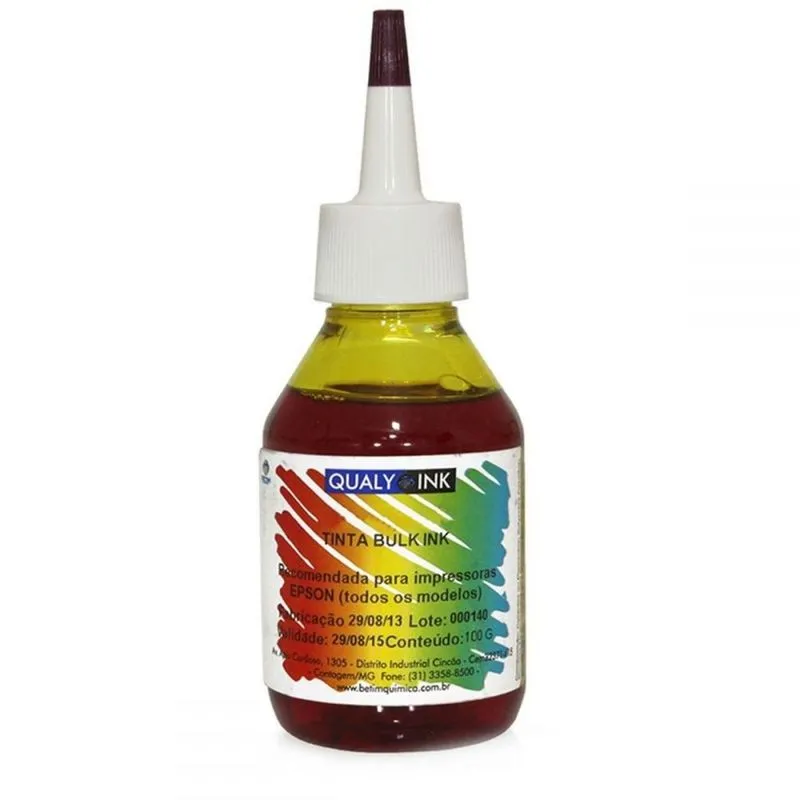 Tinta Corante p/ Epson Bico Aplicador Amarelo 100g Qualy-Ink