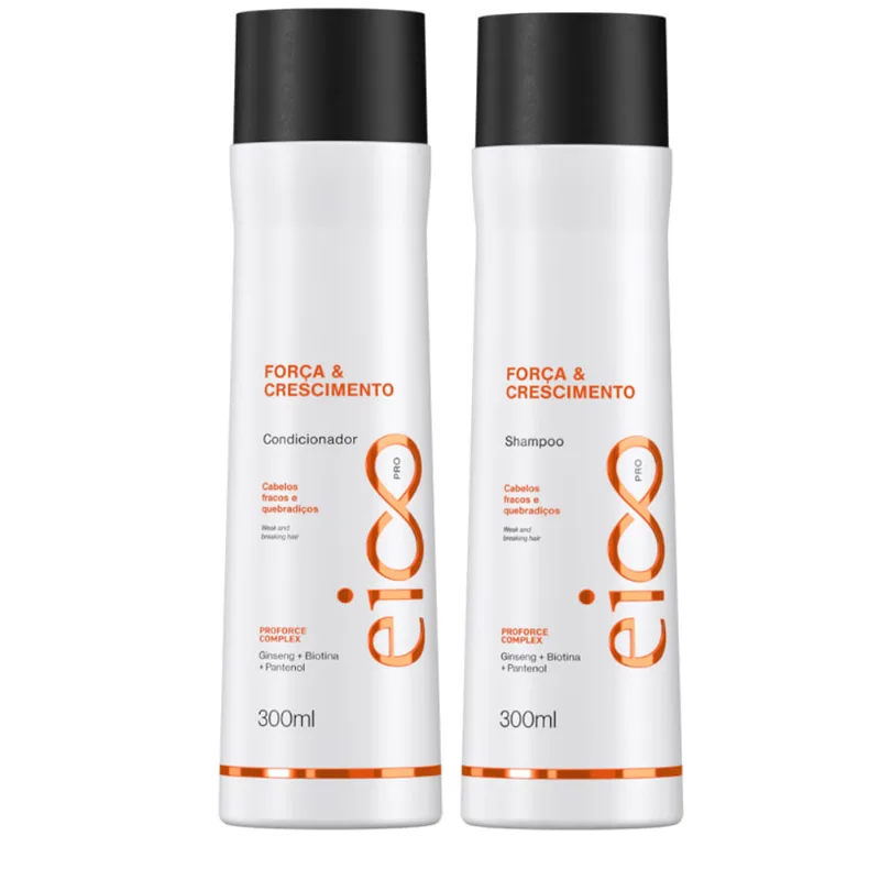 Kit Eico Força & Crescimento - Shampoo 300ml + Condicionador 300ml