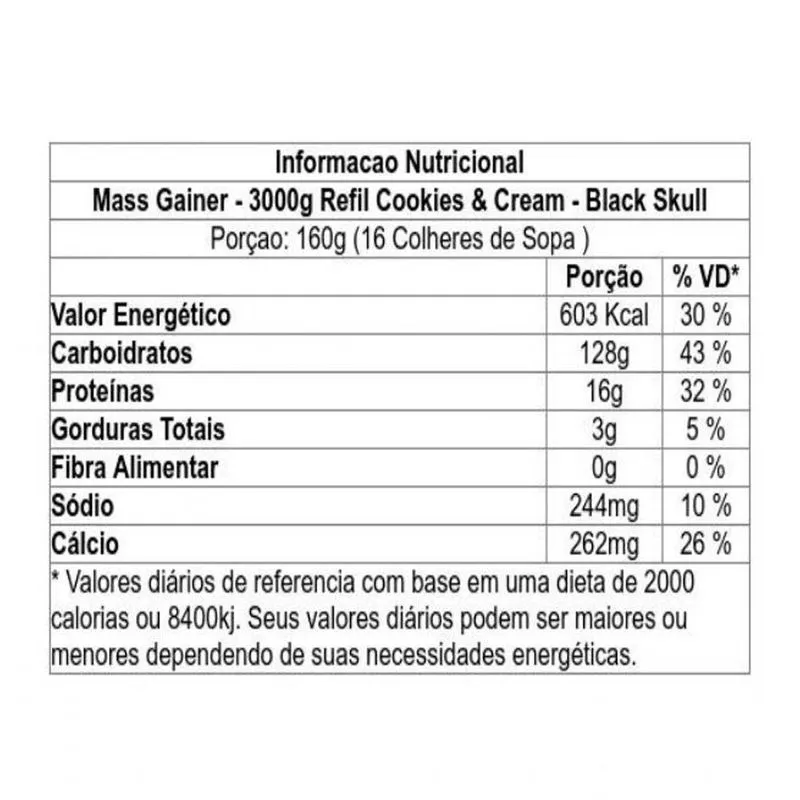 Mass Gainer 3kg + Camiseta Bope Preto Gg Cookies And Cream