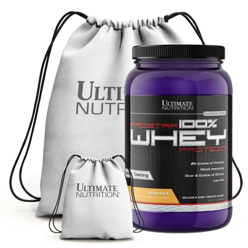 100% whey protein prostar 900G + mochila branca (banana)